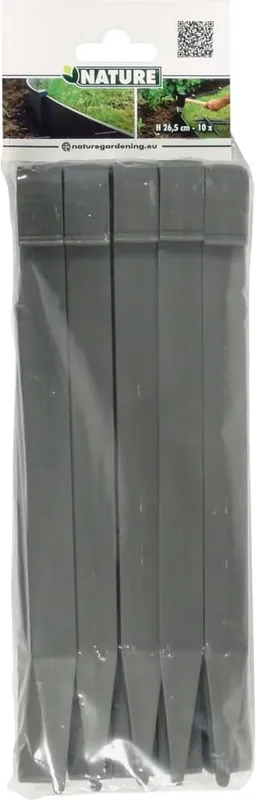 Nature grondpennen grijs h26,7 x 1,9 x 1,8cm - 10 stuks - Aanbieding loopt bijna af