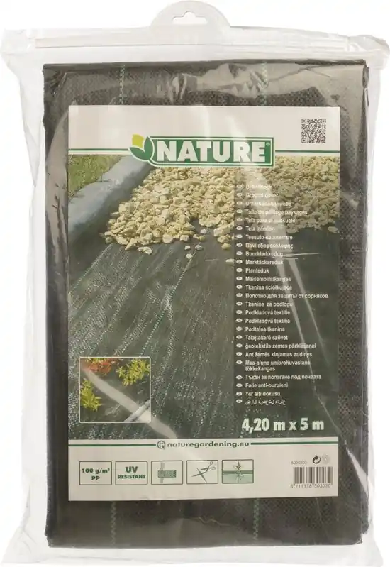 Nature Gronddoek 4,20 x 5m zwart - 100 g/m² - Voorraad bijna op