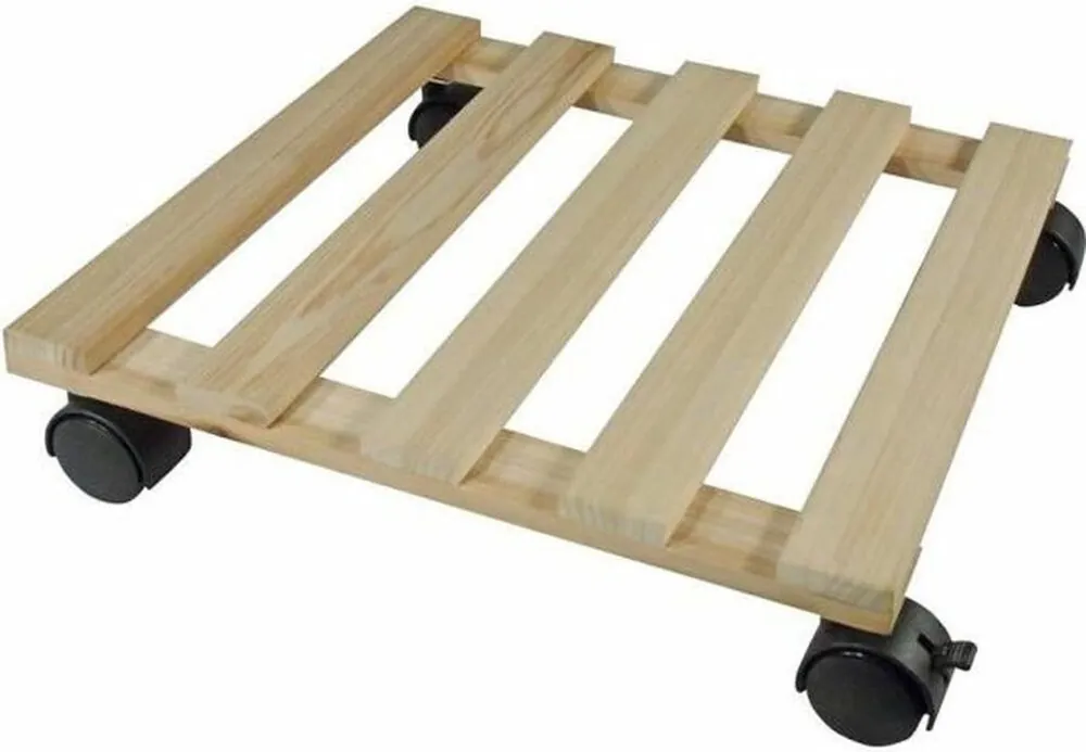 Nature plantentrolley vurenhout - h8 x 35 x 35cm | Scherpe prijs