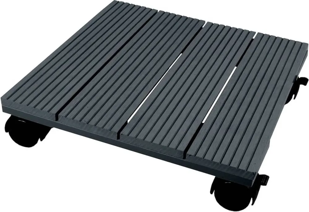Fabrieksprijs | Nature plantentrolley wpc houtcomposiet antraciet - h7.5 x 30 x 30cm