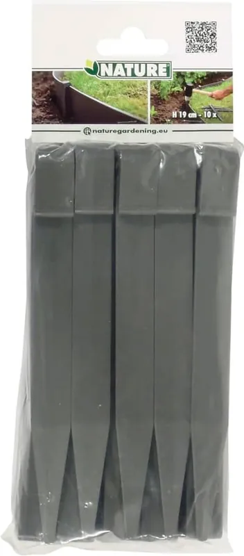 Nature grondpennen grijs h19,5 x 1,9 x 1,8cm - 10 stuks | Direct van de fabrikant