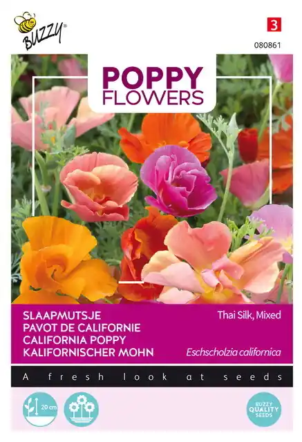 Buzzy® Poppy Flowers, Papaver Thai Silk | Zolang de voorraad strekt