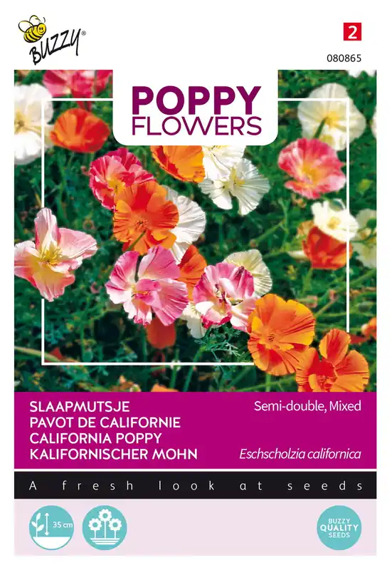 Buzzy® Poppy Flowers, Slaapmutsjes Dubbelbl. Gem. | Op = op