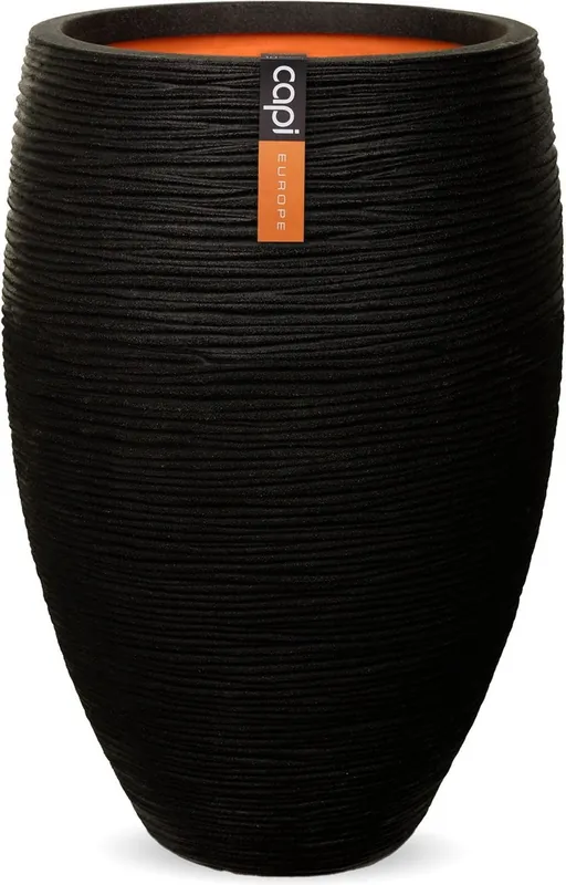 Capi Europe Vaas elegant deluxe Rib NL zwart h85xb56 Ø 48-50 cm | Bespaar nu