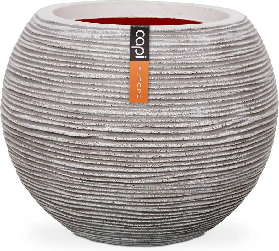 Koop vandaag | Capi Europe Vaas bol Rib NL ivoor h32xb40 Ø 24-25 cm