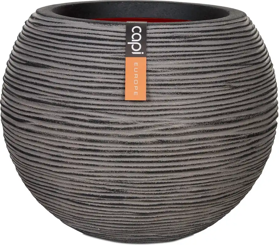 Direct bestellen | Capi Europe Vaas bol Rib NL antraciet h48xb62 Ø 40-42 cm