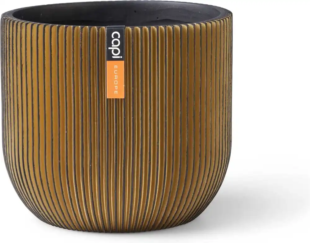 Topdeal - Capi Europe bloempot bol groove goud h21xb24 Ø21 cm