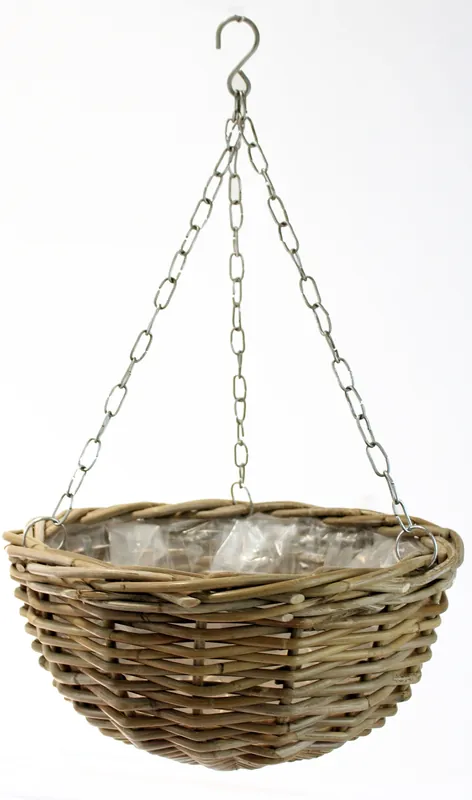 Nieuw in het assortiment - Van der Leeden Hanging basket rotan antique grijs