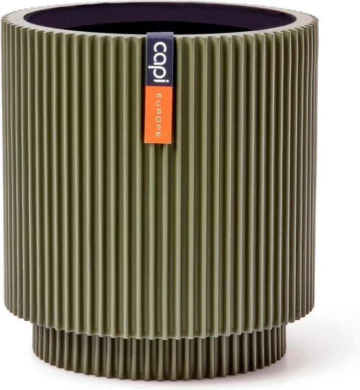 Trending - Capi Europe Vaas cilinder groove colours groen h12xb11 Ø9,5 cm