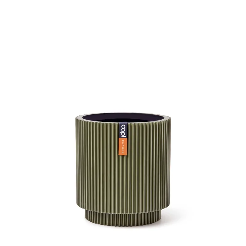 CAPI POT Vase cylinder Groove 19x21 green - Scherpe prijs