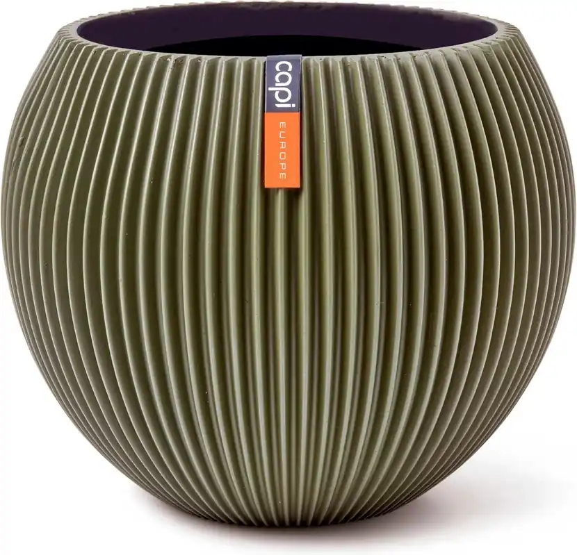 Capi Europe Vaas bol groove colours groen h15xb18 Ø11,5-12 cm | Topkwaliteit