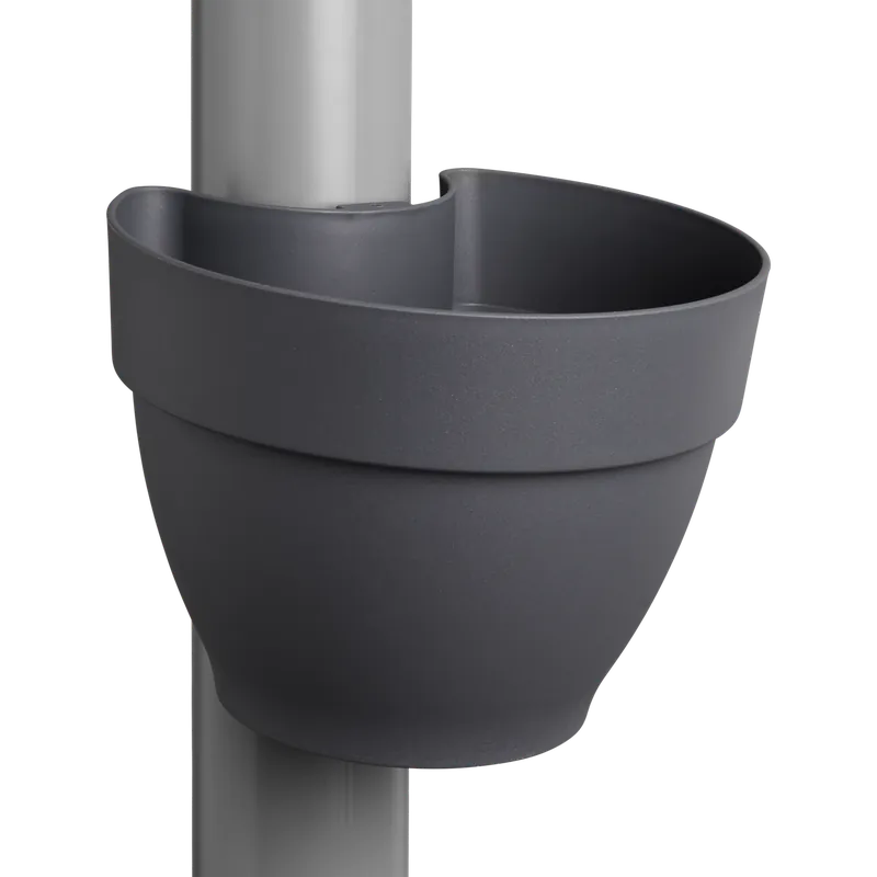 Online bestelbaar | Elho Vibia Campana Regenpijpbakje 22 - Bloempot - Kleur Antraciet - Buiten - Ø 21.6 x H 16.3 cm