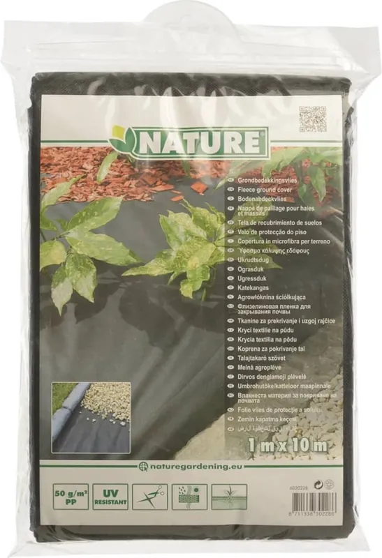 Nature Grondbedekkingsvlies 1 x 10m zwart - 50 g/m² - Gratis retourneren