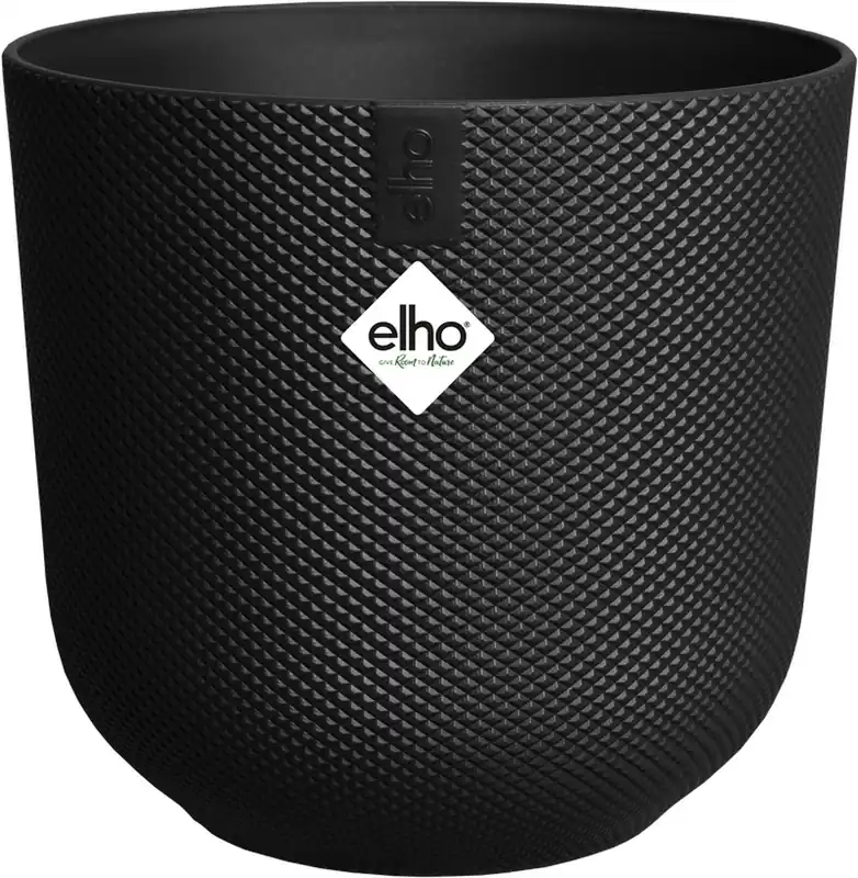 Outlet | Elho Jazz Rond 23 - Zwart - ø 23 x H 21 cm - Binnen - 100% gerecycled