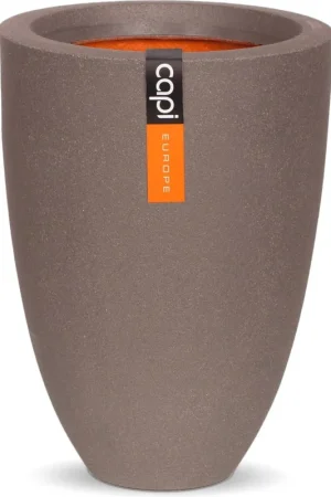 Actie - Capi Europe Vaas elegant laag Smooth NL warm taupe h46xb34 Ø 29-30 cm