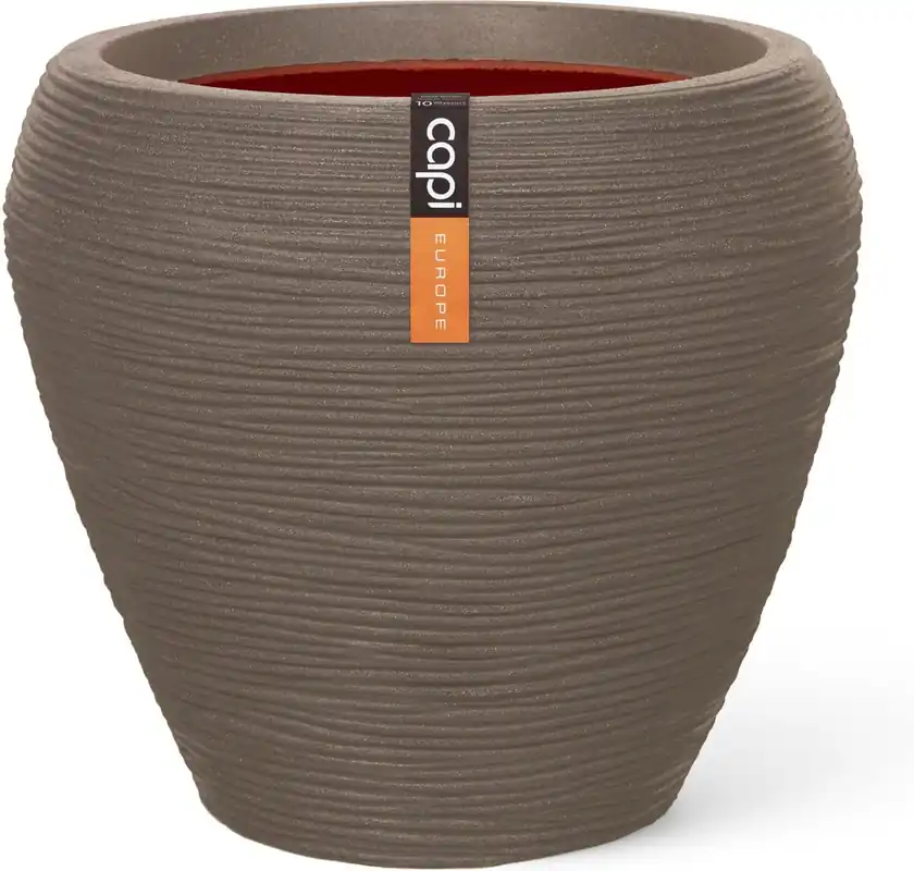 Capi Europe Vaas taps rond Rib NL warm taupe h38xb42 Ø 34 - Veel gevraagd