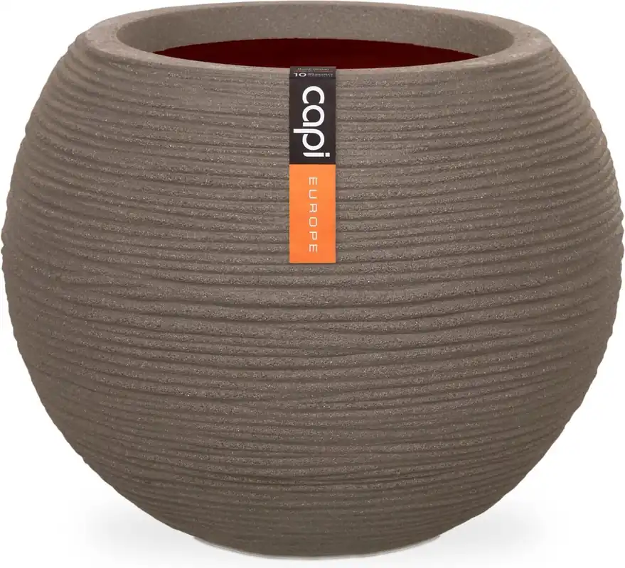 Capi Europe Vaas bol Rib NL warm taupe h48xb62 Ø 40-42 cm | Nog maar een paar beschikbaar