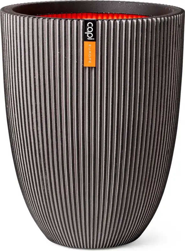 Spoedlevering | Capi Europe vaas elegant laag groove nl antraciet h58xb46 Ø 41-42 cm