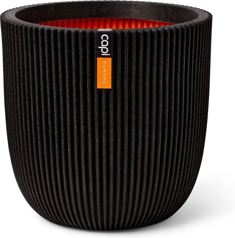 Capi Europe bloempot bol groove nl zwart h52xb53 Ø46 cm | Voordeelprijs