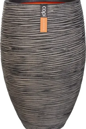 Zojuist toegevoegd | Capi Europe Vaas elegant deluxe Rib NL antraciet h72xb50 Ø 42-44 cm