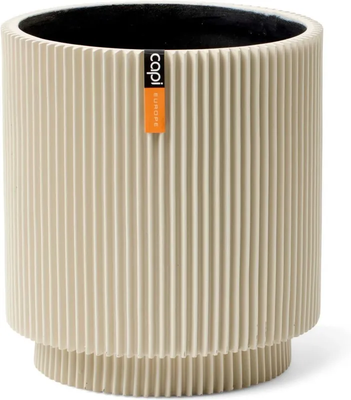 Capi Europe Vaas cilinder groove colours beige h25xb23 Ø20 cm | Professionele kwaliteit