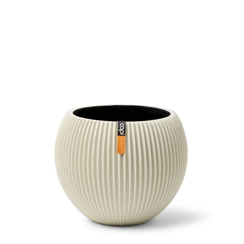CAPI POT Vase ball Groove 29x26 beige | Klaar voor verzending