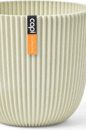 Actie - Capi Europe bloempot bol groove zaagsel biege H20xB22 Ø20 cm