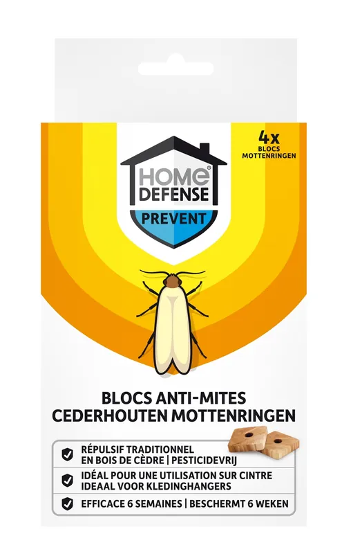 Aanrader - HOME DEFENSE® Kledingmotten Ringen 4 stuks