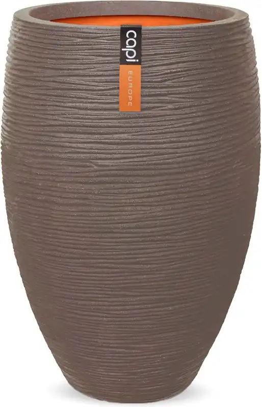 Capi Europe Vaas elegant deluxe Rib NL warm taupe h85xb56 Ø 48-50 cm - Voordelig