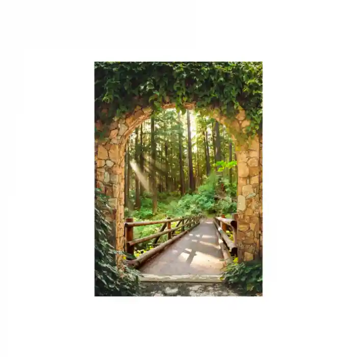 All Seasons tuinposter Xl Doorkijk Brug Bos 117X163Cm - Laatste stuks