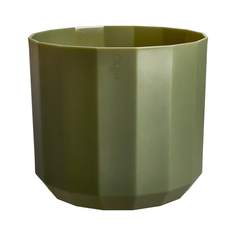 Klaar voor verzending - Elho Facet Rond 23 - Groen - L 23 x B x H 20 cm - Binnen - 100% gerecycled