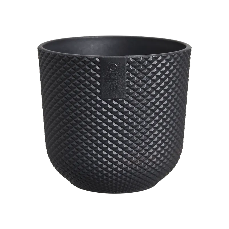 Spoedlevering | Elho Jazz Rond Mini 7 - Zwart - Ø 7 x H 7 cm - Binnen - 100% gerecycled