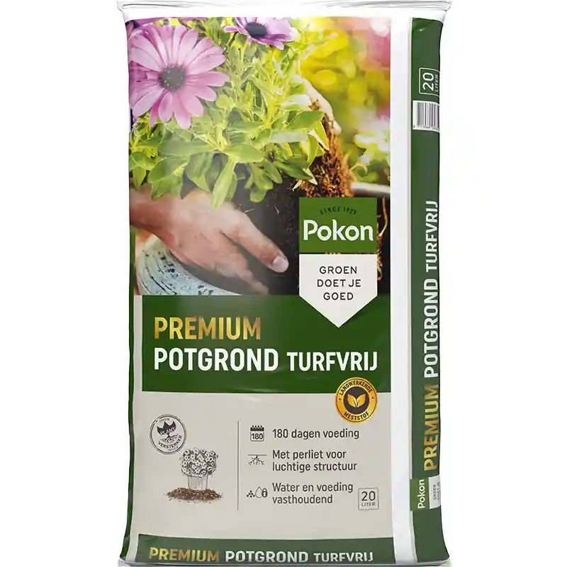 Prijsverlaging | Pokon Premium Potgrond Turfvrij 20L