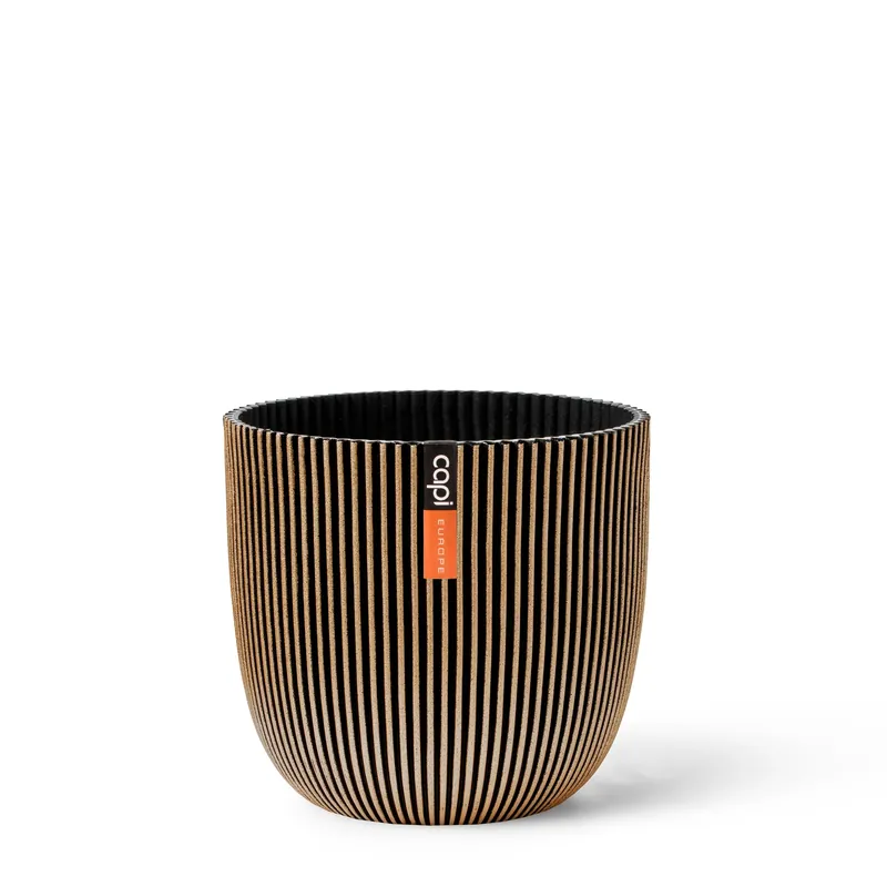 Slechts tijdelijk | CAPI POT Planter Ball Groove 21,5x20 black gold