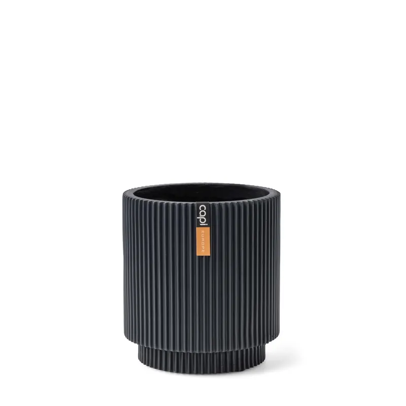 CAPI POT Vase cylinder Groove 23x25 graphite grey - Topproduct