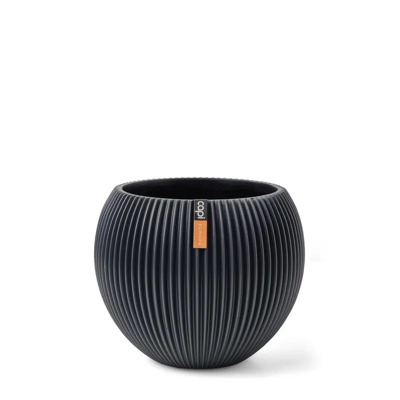 CAPI POT Vase ball Groove 29x26 graphite grey - Extra korting