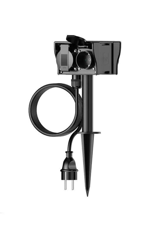 Calex Tuincontactdoos 4-voudig met grondpen, incl. 1,4 mtr kabel/stekker - Trending
