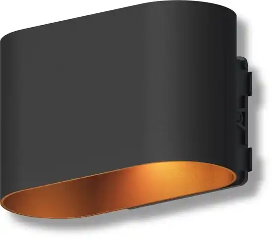 CALEX Potenza Outdoor Up and Downlight 4.9W 330LM 2700K 220-240V Zwart-Goud | Op = op