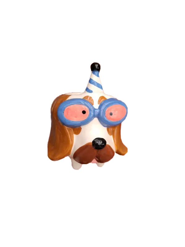 Shop nu | Mica Pot funny hond l11.5b11h15cm blw a2