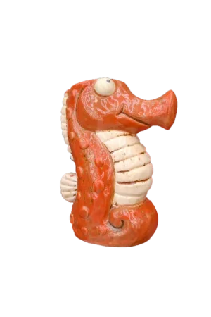 Alleen vandaag - Mica Pot zeepaard l15b8.5h17.5cm oranje