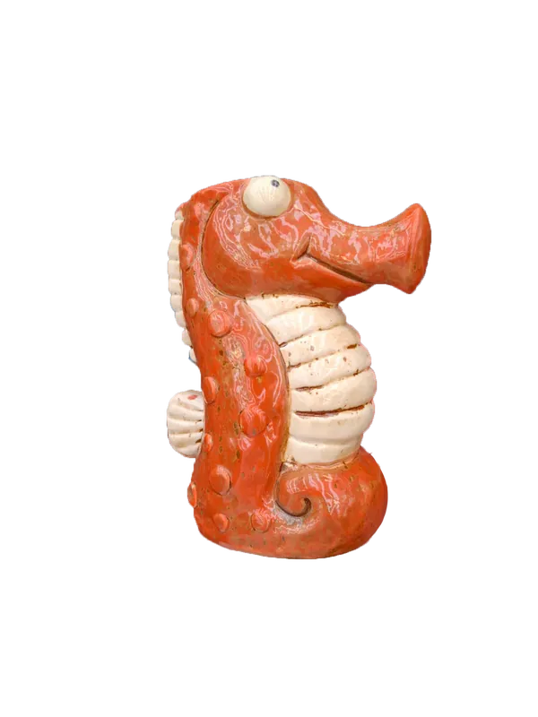Alleen vandaag - Mica Pot zeepaard l15b8.5h17.5cm oranje