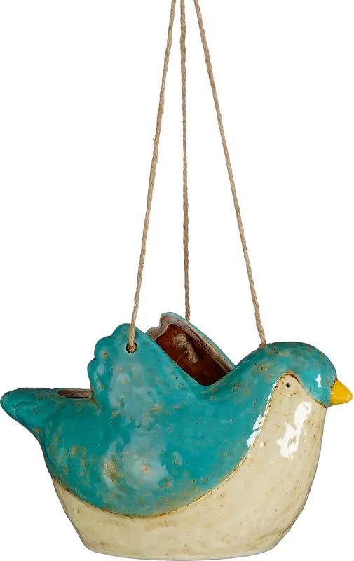 Voorraad bijna op - Mica Pot vogl hngd l22.5b13.5h13.5cm blw