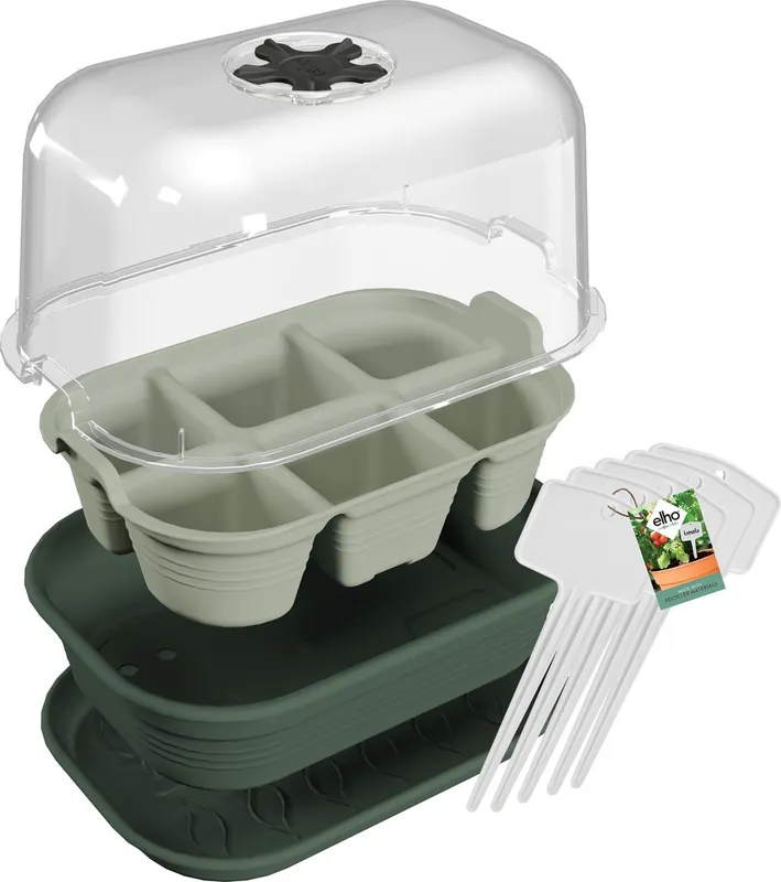 Elho Green Basics Kweekset - Complete Kweekset voor Binnen en Buiten - 100% Gerecycled Plastic - Mul - Premiumkwaliteit