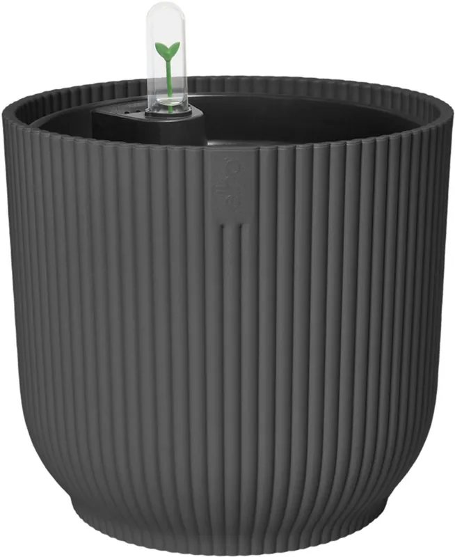 Elho Vibes Fold Rond met Self-Watering Insert - Bloempot met Watermeter - 100% Gerecycled Plastic - Bestseller