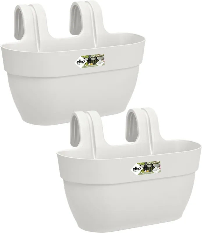 Meest verkocht | Elho Vibia Campana Easy Hanger M - Balkonbakken met Ophanging - 100% Gerecycled Plastic - Set van 2