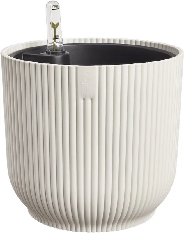 Elho Vibes Fold Rond 22 met Self-Watering Insert - Bloempot met Watermeter - 100% Gerecycled Plastic | Zojuist toegevoegd
