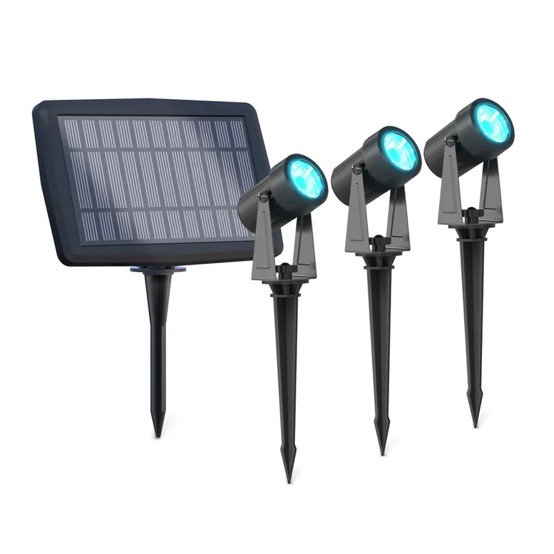Calex Lamp aosta outdoor solar zwart 3-pack | Speciale deal