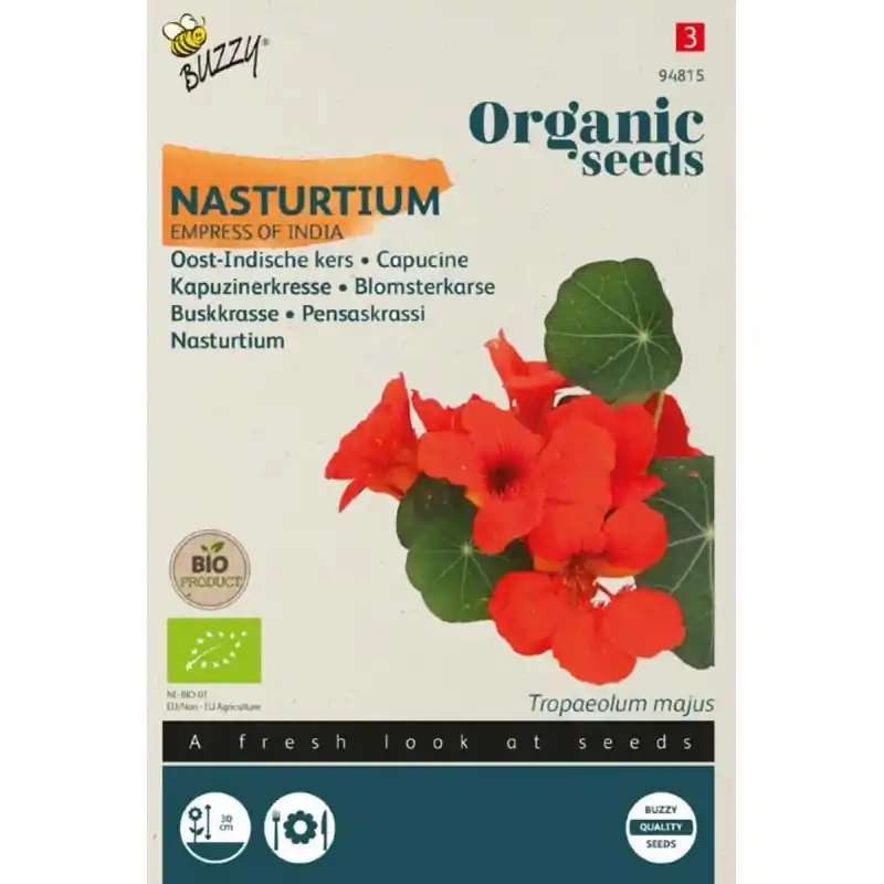 Buzzy Zaden tropaeolum empress india 1.5g - Flitsaanbieding