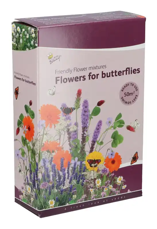 Net gelanceerd - Buzzy Zaden friendly flowers vlinders 50m2