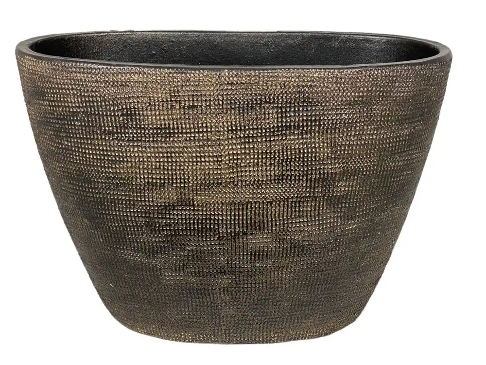Voorraad bijna op - HS Planter tokio l33b16h26cm goud